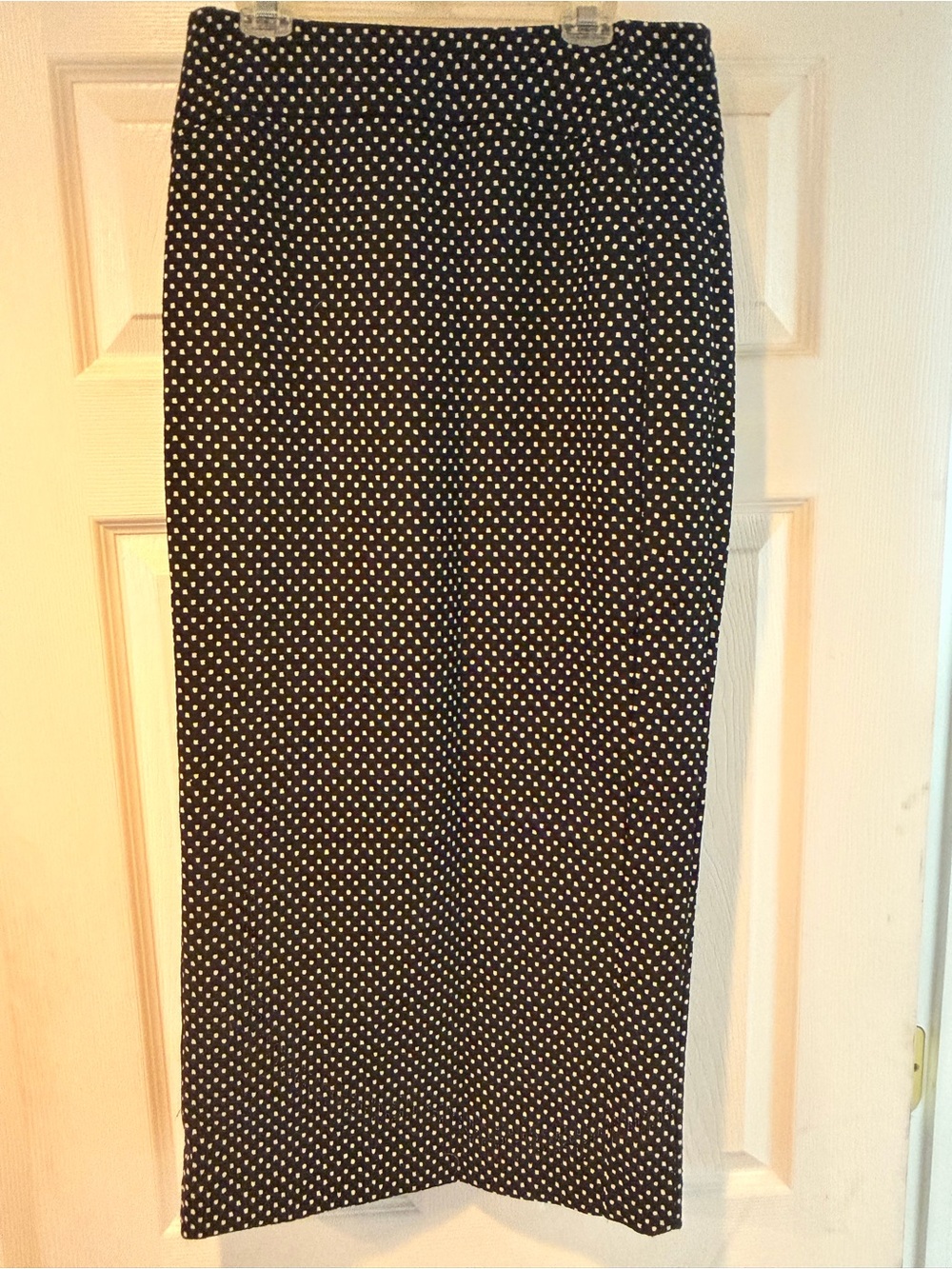 Emporio Armani Black Pencil Skirt with White Polka Dots